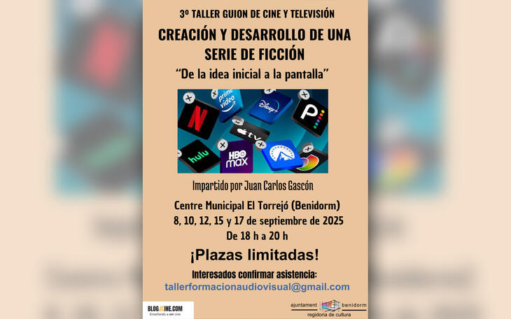 Cultura organiza el 3º Taller de Guion, que versará sobre la creación y desarrollo de una serie de ficción